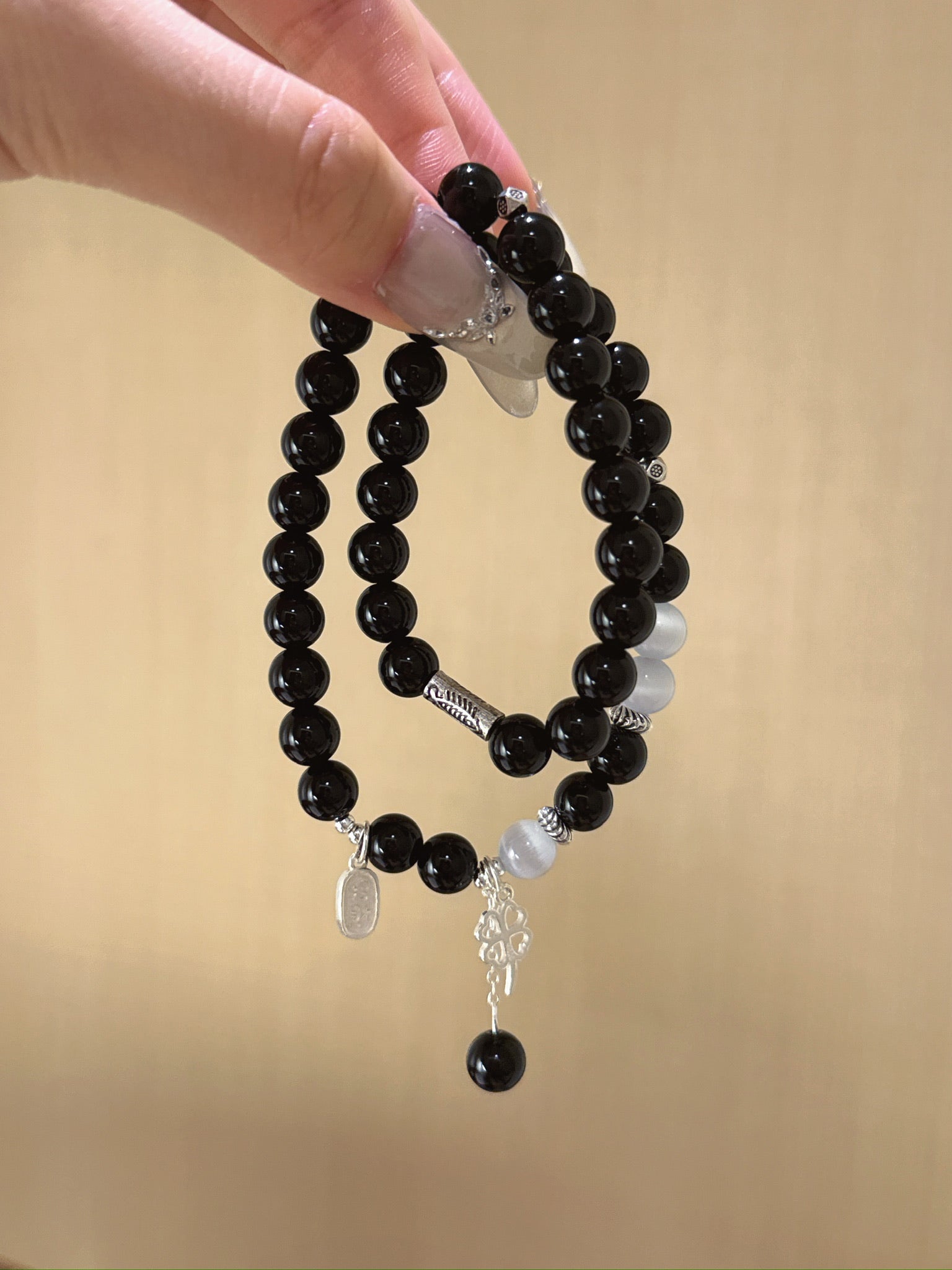 ▫️▪️ Obsidian plaster bracelet